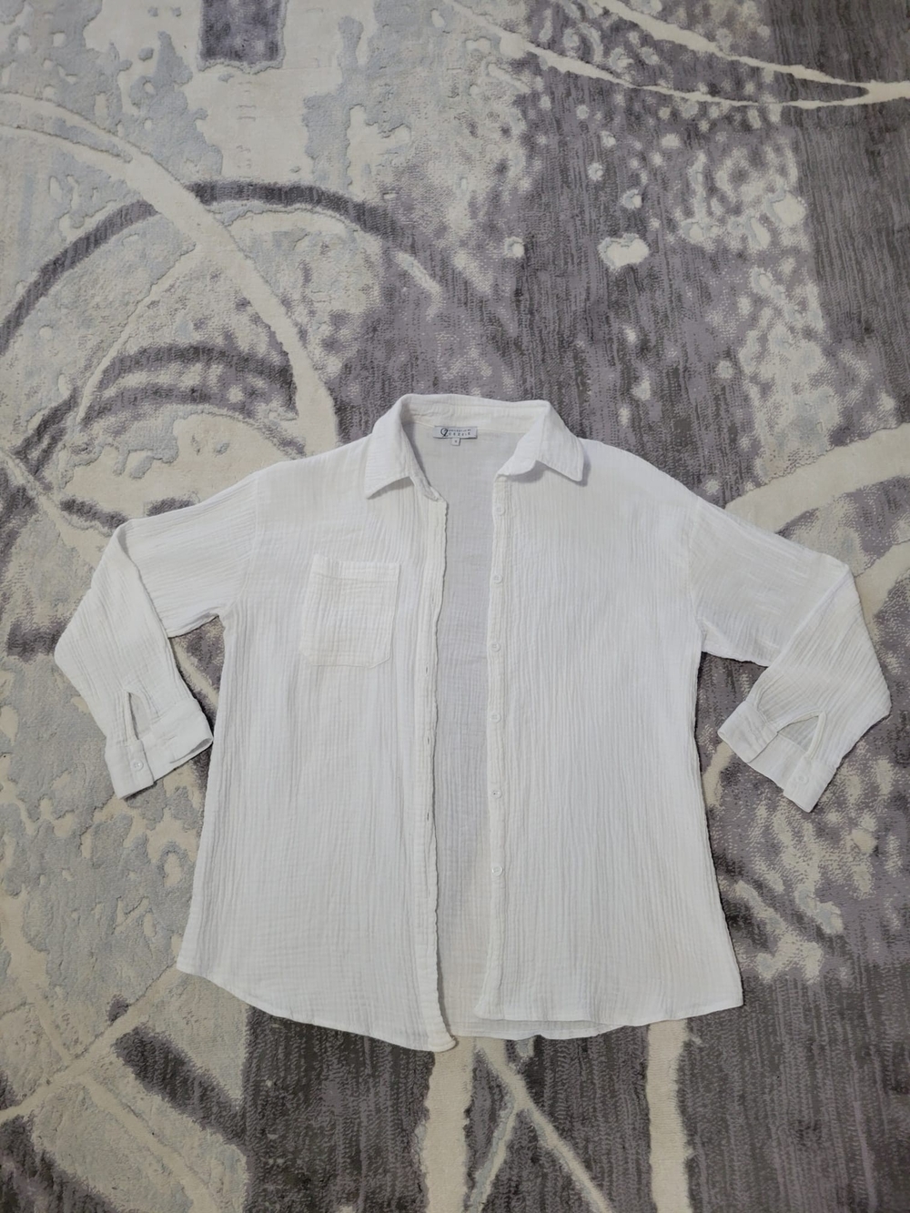 Collection By Cezele White Lightweight Button-Up Women's Shirt Size S